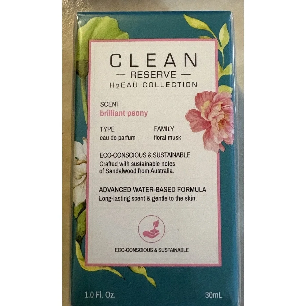 CLEAN Reserve H2EAU Brilliant Peony Eau de Parfum Spray 1.0 fl oz Floral Musk